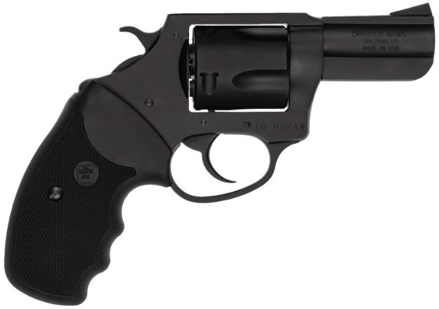 Picture of Charter Arms 14420 Bulldog  Large Frame 44 S&W Spl 5 Shot 2.50" Black Stainless Steel Barrel, Cylinder & Frame, Black Finger Grooved Rubber Grip, Exposed Hammer