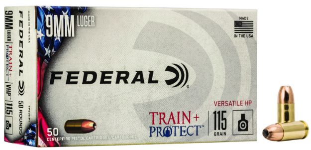 Picture of Federal TP9VHP1 Train + Protect  9mmLuger 115gr Versatile Hollow Point 50 Per Box/10 Case