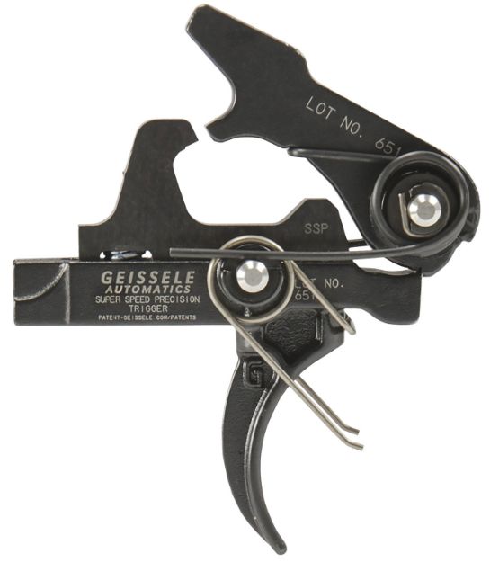 Picture of Geissele Automatics 05400 SSP  Single-Stage Curved Trigger with 3-3.75 lbs Draw Weight & Black Oxide Finish for AR-Platform