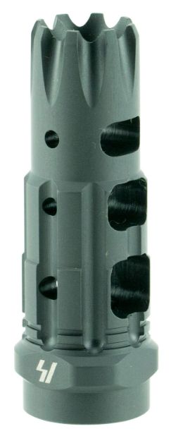 Picture of Strike Industries TCCOMP223 Triple Crown Comp  Black Steel with 1/2"-28 tpi Threads, 2.63" OAL & 0.85" Diameter for 223 Rem, 5.56x45mm NATO AR-Platform