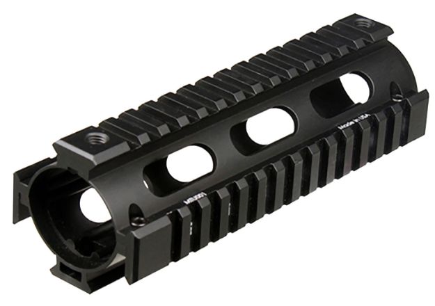 Picture of UTG Pro MTU001 Pro Quad Rail Handguard Drop-In Aluminum Black Anodized Hardcoat Picatinny Rail, For Carbine AR-15