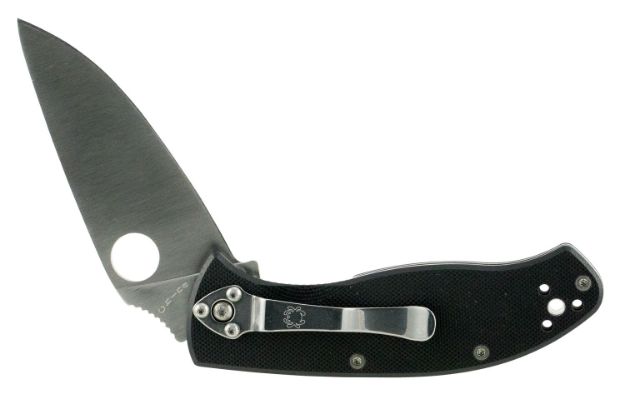 Picture of Spyderco C122GP Tenacious  3.39" Folding Drop Point Plain 8Cr13MoV SS Blade Black G10 Handle Includes Pocket Clip