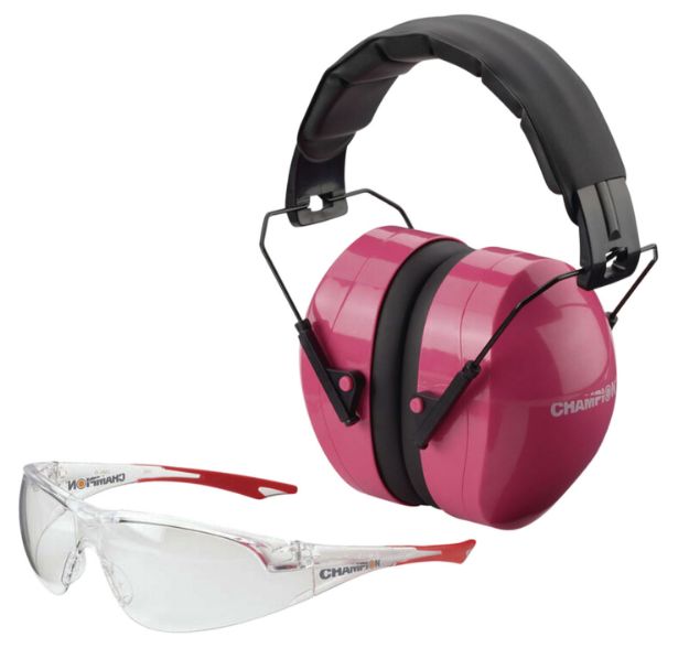 Picture of Champion Targets 40624 Eyes & Ears Combo 26 dB Over the Head Pink/Black Adult