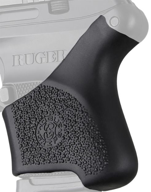 Picture of Hogue 18100 HandAll Hybrid Grip Sleeve made of Rubber with Textured Black  Finish for Ruger LCP