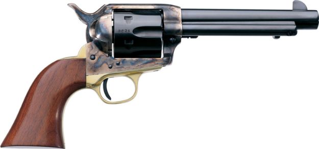 Picture of Taylors & Company 550527 Ranch Hand  357 Mag Caliber with 5.50" Blued Finish Barrel, 6rd Capacity Blued Finish Cylinder, Color Case Hardened Finish Steel Frame & Walnut Grip