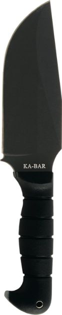 Picture of Ka-Bar 1278 Warthog Heavy Duty 6.75" Fixed Clip Point Plain Black SK-5 High Carbon Blade TPR Black Handle