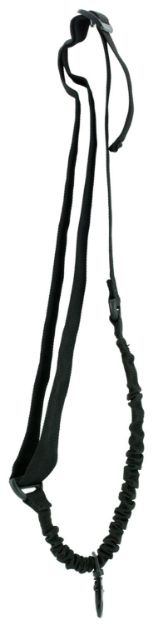 Picture of Aim Sports AOPS One Point Sling made of Black Elastic Webbing with 25" OAL, 1.25" W & Bungee Design for Rifles