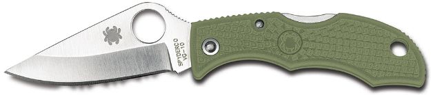 Picture of Spyderco LFGP3 Ladybug 3  1.94" Folding Clip Point Plain VG-10 SS Blade Foliage Green FRN Handle