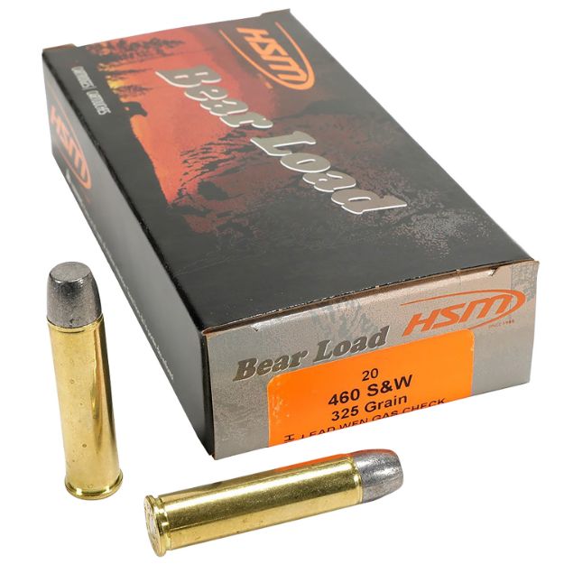 Picture of HSM 460SW4N Bear Load  460 S&W Mag 325 gr Wide Flat Nose 20 Per Box/ 25 Case