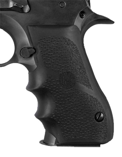 Picture of Hogue 76000 Rubber Grip  Black with Finger Grooves for Magnum Research Baby Eagle (9/40), IWI Jericho, Uzi Eagle