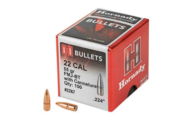 Picture of Hornady 2267 Traditional  22 Cal .224 55 gr Full Metal Jacket Boat Tail 100 Per Box/ 40 Case