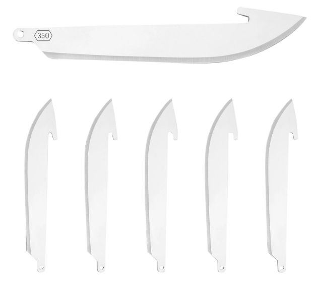 Picture of Outdoor Edge RR6 Replacement Blades RazorLite Drop Point 3.50" 420J2 Stainless Steel Blade Silver 6 Blades