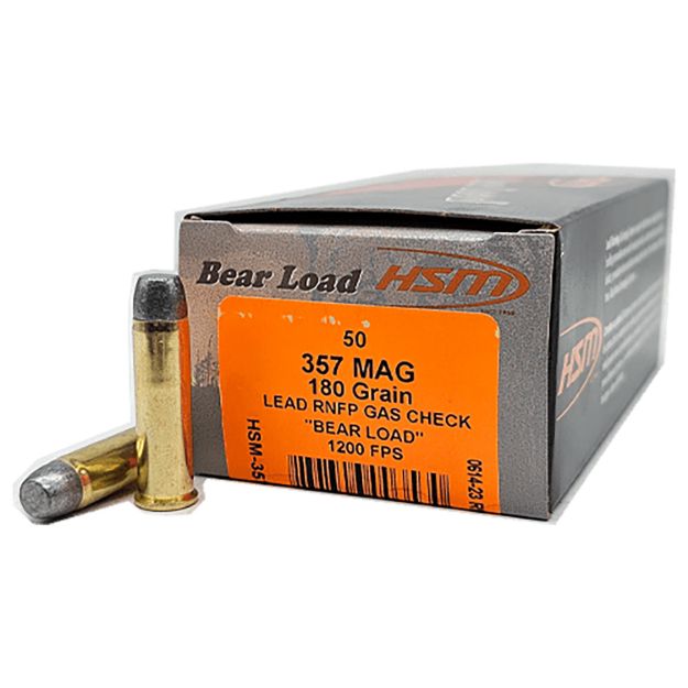 Picture of HSM 35718N Bear Load  357 Mag 180 gr Lead Round Nose Flat Point 50 Per Box/10 Case