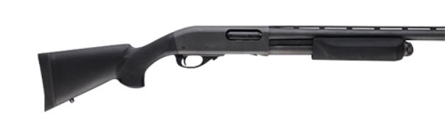 Picture of Hogue 08732 OverMolded Combo Kit Black Synthetic with Forend & 12" LOP for Remington 870