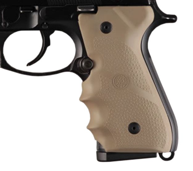 Picture of Hogue 92003 Rubber Grip  Flat Dark Earth with Finger Grooves for Beretta 92, 96