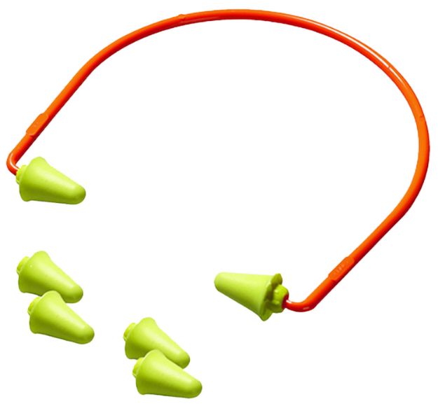 Picture of Peltor 97065 Sport Banded Earplugs Foam 28 dB Behind The Head Yellow Buds with Orange Band Adult 1 Pair