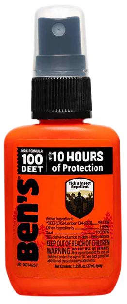 Picture of Ben's 00067070 100  Odorless Scent 1.25 oz Spray Repels Ticks & Biting Insects Effective Up to 10 hrs