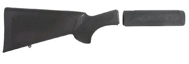 Picture of Hogue 08712 OverMolded Combo Kit Black Synthetic with Forend for Remington 870