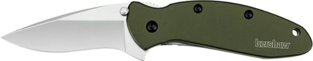 Picture of Kershaw 1620OL Scallion  2.40" Folding Drop Point Plain Bead Blasted 420HC SS Blade Olive Drab Anodized Aluminum Handle Includes Pocket Clip