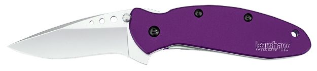 Picture of Kershaw 1620PUR Scallion  2.40" Folding Drop Point Plain Bead Blasted 420HC SS Blade Purple Anodized Aluminum Handle Includes Pocket Clip