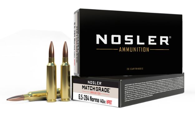 Picture of Nosler 44166 Match Grade  6.5x284Norma 140gr Custom Competition Hollow Point Boat Tail 20 Per Box/10 Case