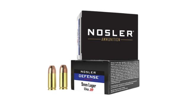 Picture of Nosler 38432 Defense Handgun 9mmLuger+P 124gr Bonded Performance Jacketed Hollow Point 20 Per Box/10 Case