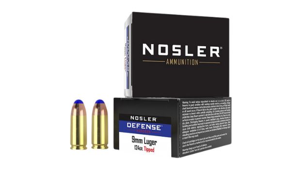 Picture of Nosler 37151 Defense Handgun 9mmLuger+P 124gr Bonded Performance Tipped 20 Per Box/10 Case