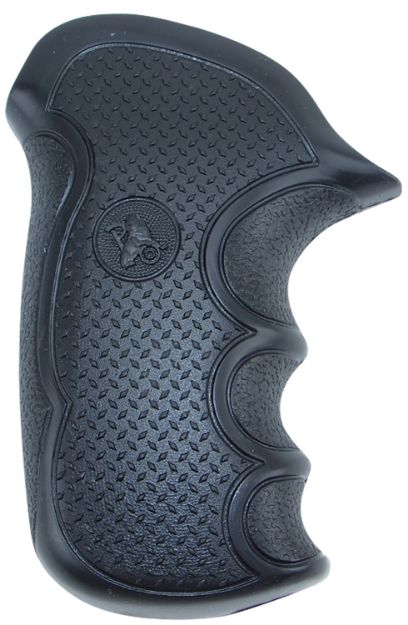 Picture of Pachmayr 02474 Diamond Pro Grip Diamond Checkering Black Rubber with Finger Grooves for Taurus Compact Public Defender