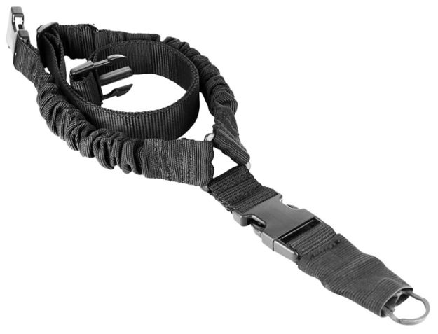 Picture of Aim Sports AOPS01B One Point Sling made of Black Elastic Webbing with 26" OAL, 1.25" W & Bungee Design for Rifles