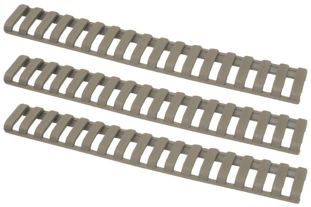 Picture of Ergo 1373DE Low-Pro Ladder Rail Covers Rifle 18 Slot Dark Earth Rubber 3 Pack