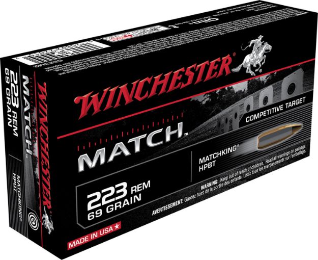 Picture of Winchester Ammo S223M2 Match  223Rem 69gr Sierra MatchKing BTHP 20 Per Box/10 Case