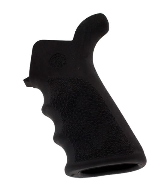 Picture of Hogue 15020 OverMolded Beavertail Cobblestone Black Rubber with Finger Grooves for AR-15, M16