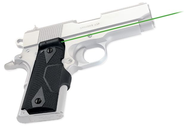 Picture of Crimson Trace 0141101 LG-404G Front Activation Green Lasergrips  Black 1911 Compact