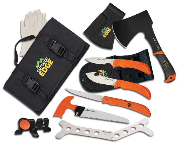 Picture of Outdoor Edge OF1 Outfitter Hunting Set Multiple 420J2 Stainless Steel Blade FRN Orange Handle