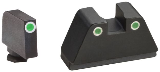 Picture of AmeriGlo GL329 Optic Compatible Sight Set for Glock  XL Tall Green Tritium White Outline Front Sight-Green Tritium White Outline Rear Sight