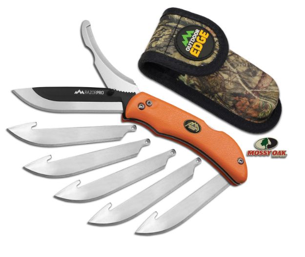 Picture of Outdoor Edge RO20C RazorPro  3.50" Folding Razor/Gut Plain/Saw 420J2 Stainless Steel Blade FRN Orange Handle