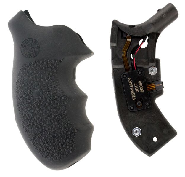 Picture of Hogue 60080 OverMolded Red Laser Enhanced Monogrip Black Smith & Wesson J-Frame Round Butt (Standard Full Size)