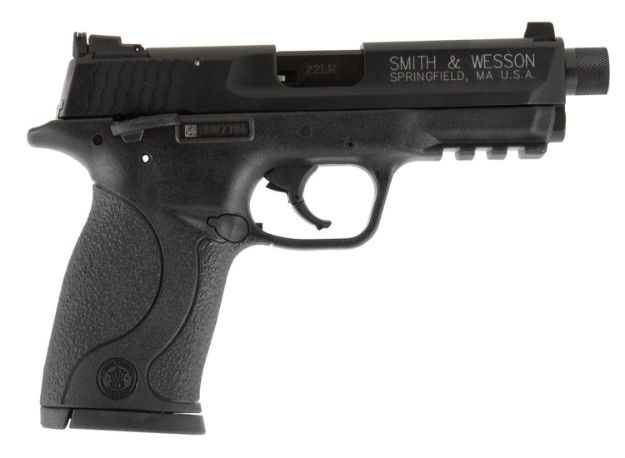 Picture of Smith & Wesson 10199 M&P Compact 22 LR 3.50" Threaded Barrel 10+1, Black Polymer Frame With Picatinny Acc. Rail, Black Armornite Aluminum Slide, Ambidextrous Manual Safety