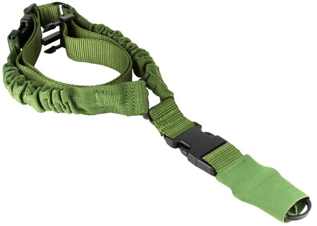 Picture of Aim Sports AOPS01G One Point Sling made of Green Elastic Webbing with 26" OAL, 1.25" W & Bungee Design for Rifles