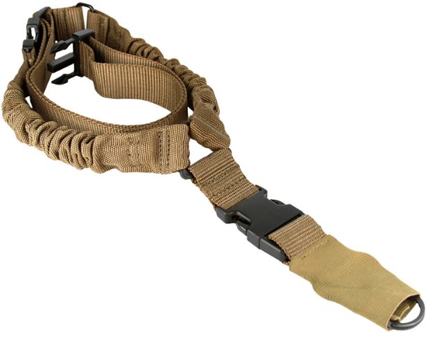 Picture of Aim Sports AOPS01T One Point Sling made of Tan Elastic Webbing with 26" OAL, 1.25" W & Bungee Design for Rifles