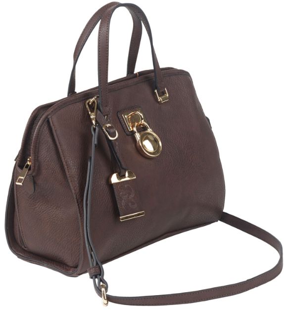 Picture of Bulldog BDP028 Satchel Style Purse  Chocolate Brown Leather Satchel Most Sm Pistols & Revolvers Ambidextrous Hand