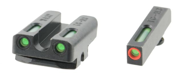 Picture of TruGlo TG13WA3PC TFX Pro  Black | Green Tritium & Fiber Optic Orange Outline Front Sight Green Tritium & Fiber Optic Rear Sight