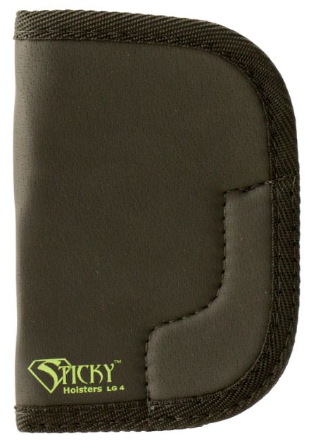 Picture of Sticky Holsters LG4 LG-4  Black/Green Latex Free Rubber Fits Lg Revolvers up to 3" Ambidextrous