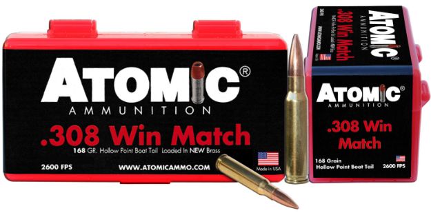 Picture of Atomic Ammunition 00426 Rifle Match 308Win 168gr Hollow Point Boat Tail 50 Per Box/10 Case