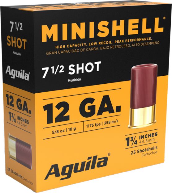 Picture of Aguila 1CHB1387 Minishell  12Gauge 1.75" 5/8oz 7.5Shot 25 Per Box/10 Case