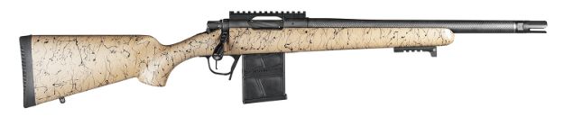 Picture of Christensen Arms 8010635700 Ridgeline Scout Full Size 450 Bushmaster 4+1, 16" Black Nitride Steel Threaded Barrel, Black Nitride Aluminum Receiver, Tan w/Black Webbing Fixed Sporter Stock