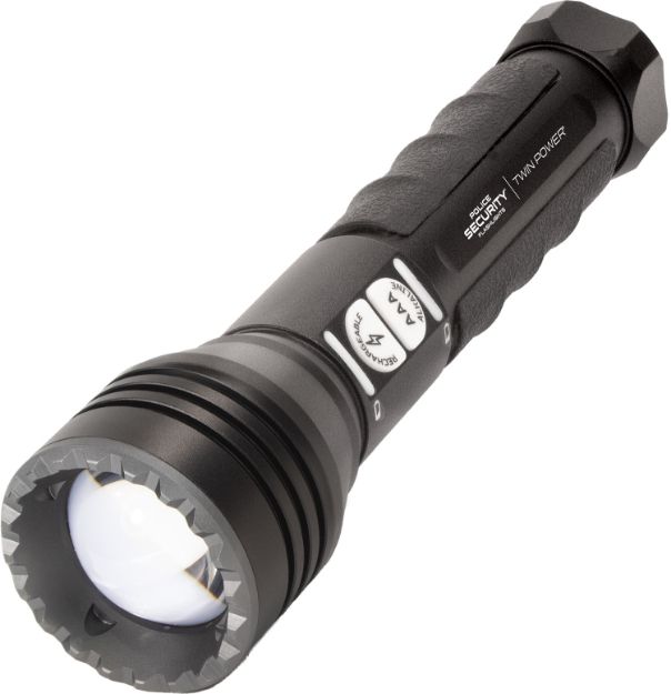 Picture of Lb Marketing 97741 Twin Power Long Throw Flashlight  Black 220/450 Lumens White LED