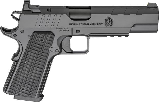 Picture of Springfield Armory PX9229LAOS 1911 Emissary 9mm 9+1 5" Stainless Steel Barrel Optic Ready Black Carbon Steel Slide VZ Grips Thin-Line G10 Grip