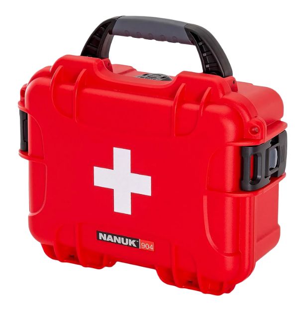 Picture of Nanuk 904S000RDPA0FSA01 First Aid Case  Waterproof Red NK-7 Resin