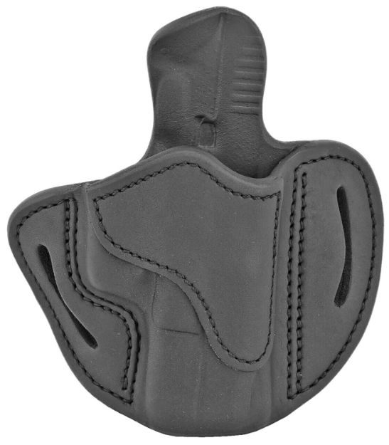 Picture of 1791 Gunleather ORBH21SBLR BH2.1 Optic Ready OWB Size 2.1 Stealth Black Leather Belt Slide Compatible w/Glock 17/S&W M&P Shield/Springfield XD Right Hand